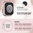 Thin Slim Band and Case Compatible for Apple Watch Bands Women Men 40mm 44mm 42mm 46mm 41mm 45mm, Silicone Sport Strap Cover and Screen Protector for iWatch Series 11/10/9/8/7/6/5/4/SE 3 (Pink)