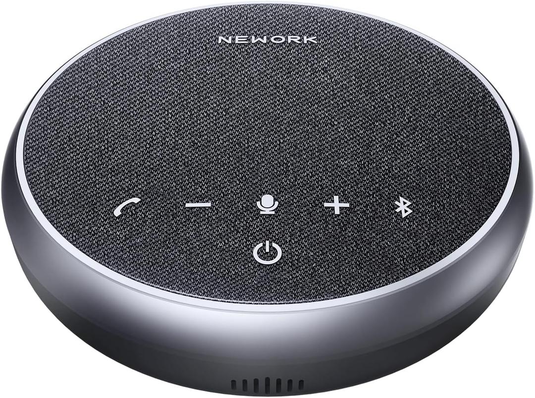 Bluetooth Conference Speakerphone with Microphone, 3 Mics with 360 Voice Pickup, 12H Call Time, Noise Reduction, USB-C Plug & Play, Portable Design, Compatible with Windows, iOS