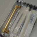 Amerdeco 10 Pack Brushed Gold Knurled Cabinet Pulls 5 Inch(128mm) Hole Center Kitchen Cabinet Handles Drawer Pulls Cabinet Hardware ZH0034