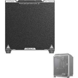 Creality Upgraded K1C Frosted PEI Build Plate Kit (235 * 235mm), Without Soft Magnetic Sticker, Wipe Nozzle Design, Wear-Resistant and High-Temperature, 3D Printer Platform for K1C