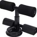 Black Sit Up Bar for Home Workouts - Abs Exercise Equipment with Foot Holder & Suction Cup Anchor 