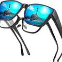 Polarized Sunglasses Fit Over Glasses for Women Men, Oversized Square Sun Glasses UV400 Protection