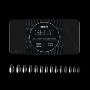 Apres Gel-X Almond Box of Nail Tips | 280 Gel-X Tips, Soft Tips, 14 Sizes 00-9 | Half-sizes Included (Natural Almond Medium, 280 Count)
