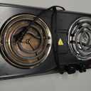 OVENTE Electric Countertop Double Burner, 1700W Cooktop with 6" and 5.75" Stainless Steel Coil Hot Plates, 5 Level Temperature Control, Indicator Lights and Easy to Clean Cooking Stove, Black BGC102B