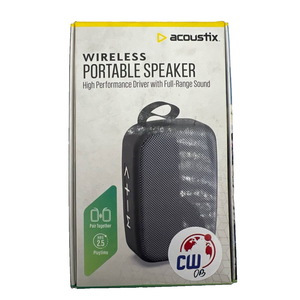 Acoustix Mini Bluetooth Speaker Wireless Portable Stereo Audio Black Hands-Free
