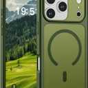 SUPFINE Magnetic for iPhone 17 Pro Case (Compatible with MagSafe)(Military Grade Drop Protection)(Camera Protection) Translucent Matte Shockproof Phone Cover,Cangling Green