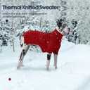 IECOii Extra Large Dog Sweater 4XL,Thermal Warm Dog Sweaters for Giant Breed Dogs,Turtleneck Knitted Knitwear for Pet Winter,Stretchy&Easy On Doggy Sweatshirt for Doberman,Great Dane(Red, 4XL)