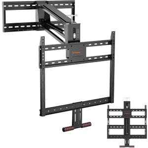 Fireplace Pull Down TV Mount Over Fireplace with Height Adjust for Most 43" - 80" TVs, Max VESA 600x400mm, up to 80lbs, Above Fireplaces TV Mount Heavy Duty Full Motion Mounts Swivel,Tilting,Leveing