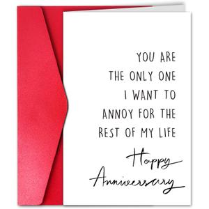 Funny Anniversary Card for Spouse, Hilarious Romantic Greeting to Husband Wife, Witty Wedding Gift for Boyfriend Girlfriend