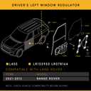 Front Driver Left Side Window Regulator with a Larger Electric Motor Compatible with Range Rover and Range Rover LWB 2013 to 2021 L405 Replacement LR153950 LR078164