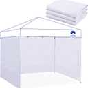 Instant Canopy Tent Sidewalls for 10x10 Pop Up Canopy Waterproof,99% UV Protection3 Piece Sidewalls, White(3PCS Sidewall Only, Canopy Tent NOT Included)