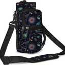 AUPET Water Bottle Sling Bag Sleeve Holder Carrier 25/32/40/64 oz,Insulated Crossbody Water Bottle Case Cover with Strap and Pockets for Men/Women Walking Hiking (Mystical Cosmic)