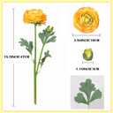 Real Touch Yellow Ranunculus Artificial Flowers 6PCS Artificial Peonies Faux Ranunculus with Stem for DIY Wedding Bouquet Party Table Home Decor(Yellow)