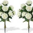 2 Pack 3FT Artificial Hydrangea Trees with Spikes | UV Resistant Faux Silk Hydrangea Flowers Plant, Hydrangea Topiary Bush for Garden Porch Patio Decor
