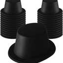 SATINIOR Top Hat 24 Pieces Black Plastic Top Hat for Women Magician Costume for Men Child Kids Birthday Party Supplies Black