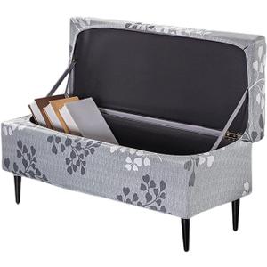 FUANGUI Ottoman Cover Slipcovers Rectangular Printed Folding Stretch Storage Bench Footrest Sofa Stool Covers Footstool Protector Cover with Elastic Bottom, Removable Washable,Medium (16)