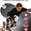 SKATEWIZ Adult Knee Pads, Skate & Skateboarding Wrist Guards for Skating Adult with Elbow Pads - Skateboard Protective Gear - Shield - Size M Grey White - Roller Skates, Inline Skates