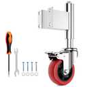 Spring Loaded Gate Casters 4 Heavy Duty Gate Caster Wheels with Hardware Red with Brake