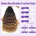 Goddess Box Braids Crochet Hair for Black Women 14 Inch Boho Crochet Braids | 7 Packs Boho Crochet Box Braids With Curly Ends, Crochet Braids Pre-looped Easy Install, Lightweight & Soft 1B/30/27