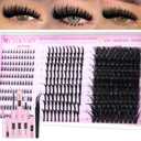 EYDEVRO Volume Eyelash Clusters Kit 100D Lash Clusters with Spikes Lash Extension Kit Bottom Lashes Wispy Cluster Eyelash Extensions 300 Pcs Spiky Lash Clusters Kit Lash Bond and Seal Tweezers Brushes
