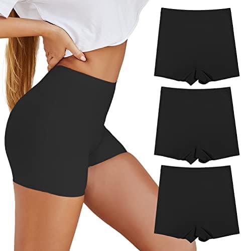 3 SHARICCA BoyShorts Panties for Women Seamless Soft Boy Shorts Underwear Short Boxer Briefs Anti Chafing Multiple Pack ,XS