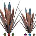 Metal Agave Plant Garden Art, 2 Pack Big Tequila Rustic Sculpture, Rustic Metal Agave Plants Lawn Home Ornaments, for Yard Stakes, Garden Figurines, Outdoor Patio (2 PCS Colorful with Light)