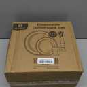 M MCIRCO 175 Piece Gold Dinnerware Set - 50 Plastic Plates, 25 Cups, 25 Pre Rolled Napkins with Plastic Silverware, Disposable Gold Dinnerware Set for 25 Guest