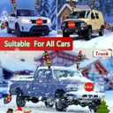 Christmas Reindeer Antlers Car Decoration Kit, LED Multicolor Lights Nose Vehicle with Jingle Bells Rudolph, Auto Holiday Accessories for SUV Van Truck Decor