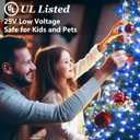 750 LED 240FT Blue Birthday Party Decorations String Lights with 12 Modes Timer Dimmable, Waterproof Green Wire Christmas Lights Outdoor, Plug in Fairy Lights for Wedding, Ocean Party, Xmas Decor