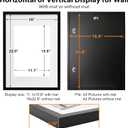 Egofine A2 Solid Wood Picture Frame, Made of Solid Wood Covered by Plexiglass A3 with Mat 16.5 x 23.4 without Mat, Poster Frame for Wall Mounting Hanging Photo Frame Vertically or Horizontally, Black