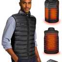 Loowoko Heated Vest for Men with Battery Pack Included, Rechargeable Electric Heating Jacket Coat, Lightweight Warming Vests, Medium