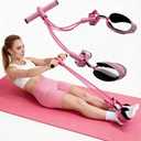 Fitness Resistance Bands with 4 Tube Pedal Ankle Puller, Elastic Yoga Pedal Stretch Band for Exercise,