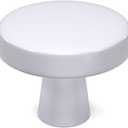 goldenwarm 5 Pack White Cabinet Knobs for Dresser Drawers Round Knob for Kitchen Hardware Handles for Bathroom Pulls,Zinc Alloy,5, White