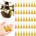 Suncalla 100 Pcs Mini Bookmark Tassels 2.4 Inch Silky Handmade Keychain Tassel Silky Floss Crafts Gold Small for Craft Accessory Gift Tags Jewelry Keychain Making