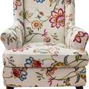 HAOYONG Wing Chair Slipcovers Printed Wingback Chair Covers 2 Pieces Wingback Armchair Slipcover Stretch Chair Slip Covers Washable Armchair Protector Cover for Living Room and Bedroom (108)