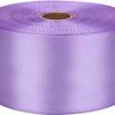 4 x 2 inch Light Purple Satin Ribbon 50 Yards Solid Fabric Ribbons Roll for Gift Wrapping, Satin Weddings,Flower Bouquet, Invitations,Sewing,Party Decorations, Holiday Decorating and More