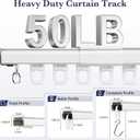 Ceiling Telescopic Curtain Track, White, 94-180Inch (7.83-15ft)