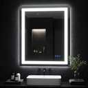 LED Bathroom Mirror, 30"x36" with Frontlit and Backlit Anti-Fog Mirror with Lights LED Vanity Mirror for Bathroom 11 Colors Temperature & Dimmable Bathroom Mirror with HD Tempered Glass