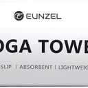 Eunzel Yoga Towel,Hot Yoga Mat Towel with Grip Dots Sweat Absorbent Non-Slip for Hot Yoga, Pilates and Workout 24" x72", Dark Cyan