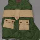 KYEESE Dog Coat Thick Pets Clothes with Pocket Warm Pet Winter Puffer Coat with Leash Hole Waterproof Dogs Jacket with Fleece Lined Soft Pet Sweater for Cold Weather Windproof Dog Coats for Small Dogs (Medium, 11# Green)