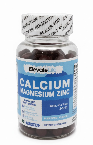 Calcium Magnesium Zinc Gummies with Vitamin D3 & K2 - High Potency Enhanced Absorption -60 Orange Gummies Flavored (60 Count (Pack of 1))