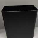 mDesign Decorative Trash Can, 12" x 6.25" x 13", Black Steel, 10 Liter/2.6 Gallon Capacity