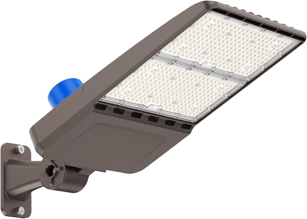 400W LED Parking Lot Lights Adjustable Arm Mount with Photocell 120-277V Waterproof IP66 56000LM 5000K Outdoor Commercial Area Street Flood Yard Lighting
