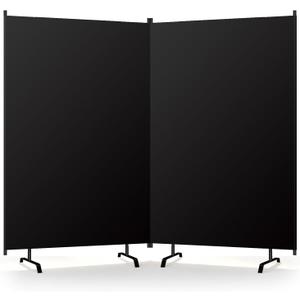 Room Divider Panel, Siebwin 2 Panel Folding Privacy Screens with Wider Feet, 8 Ft Portable Room Partition for Room Separator, Room Divider Screen Partition Room Dividers Freestanding