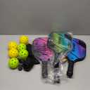 Graphite Pickleball Paddles Set- Premium Rackets Fiber Face & Polymer Honeycomb Core Pickleball Set Includes Pickleball Paddles + Pickleball Balls+ Replacement Soft Grip + 1 Bag