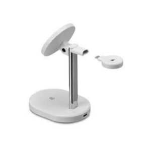 iLive 3-in-1 Wireless Charging Stand - White