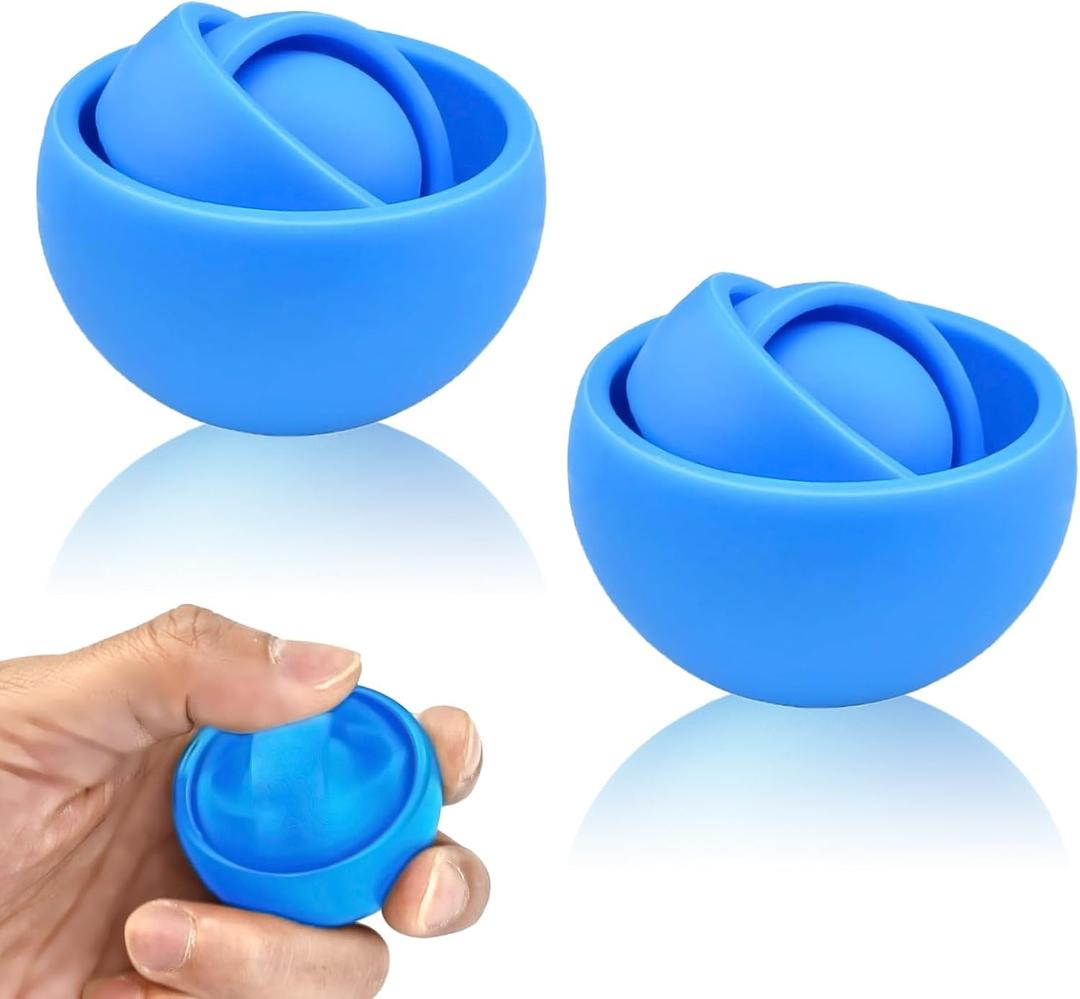 2 x Fidget Toys Adults 2 PCs, Sensory Figette Spinner Anxiety Stress Relief Toys Quiet Fidgets Gyro for Autism ADHD Kids Gifts Cool Gadget Office Desk Toy Easter Basket Stuffers for Teen Boys