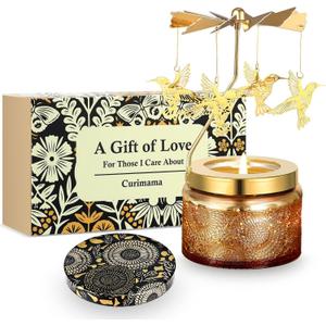Valentines Day Gifts for Her, Unique Birthday Gift for Women, Rotating Scented Candles for Mom, Funny Birthday Gift for Grandma Wife Daughter, Ideal Choice for Valentines, Anniversary (ROSE)