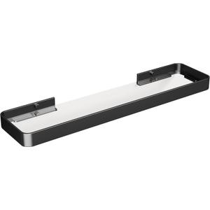 Danpoo 20 Inch Long Floating Shelf Black, Clear Tempered Glass Wall Shelf - Spacious and Stylish Storage for Your Home