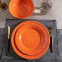 Melamine Salad Plates Set of 6, Lightweight Dessert Plate, 9 Inch Small Dinner Plate, Farmhouse Plates for Lunch, Cake, Bread, Snack, or Appetizer, Orange Color